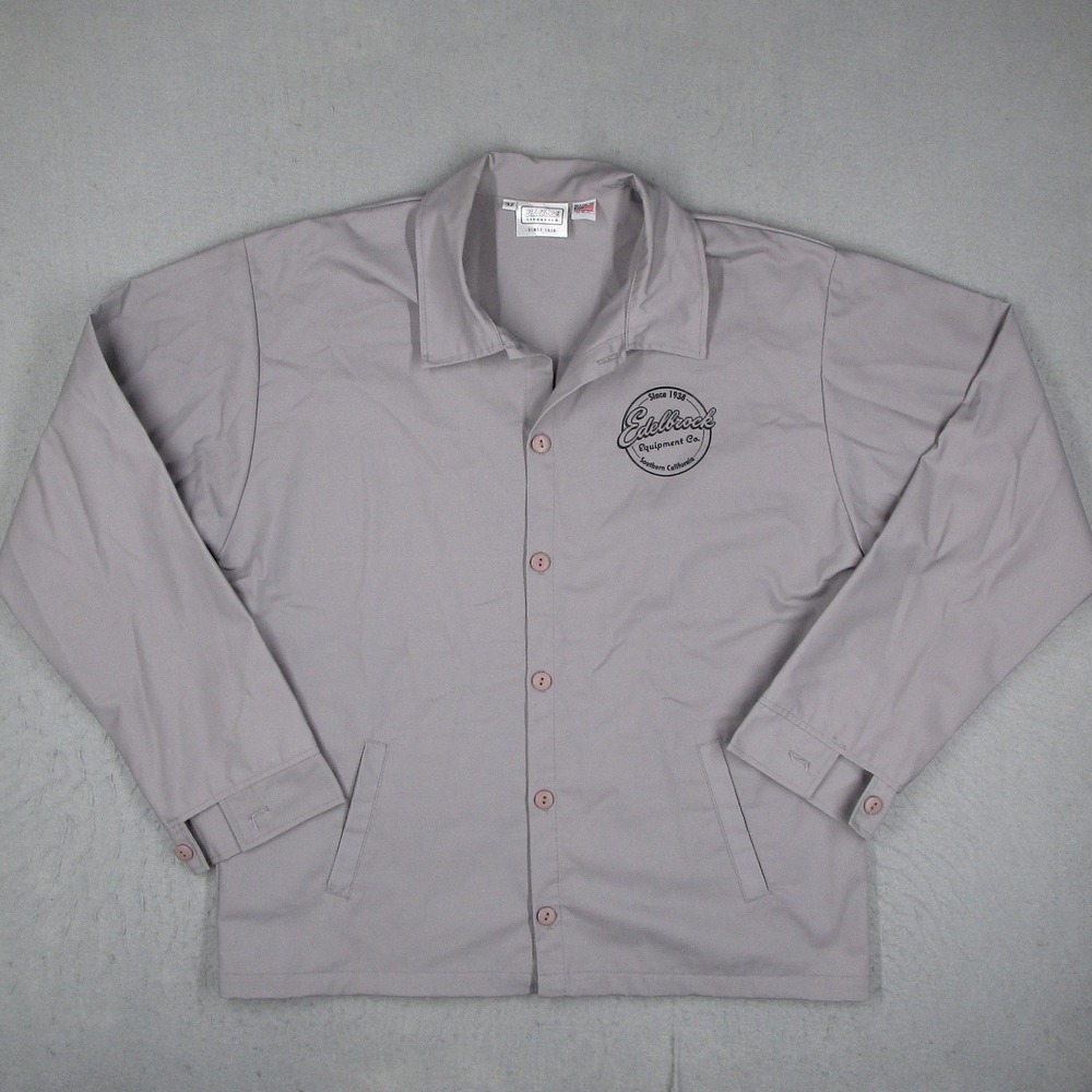 Edelbrock Lifestyle Mens 3X Grey Work Jacket Automotive Equipment Co USA Made